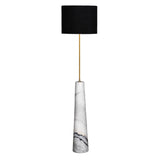 Statuario Natural Marble and Bronze Floor Lamp with Linen shade in Dubai