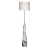 Statuario Natural Marble and Bronze Floor Lamp with Linen shade in Dubai