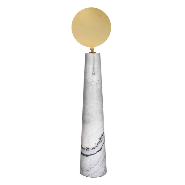 Statuario Natural White Marble and Bronze Sun Floor Lamp in Dubai