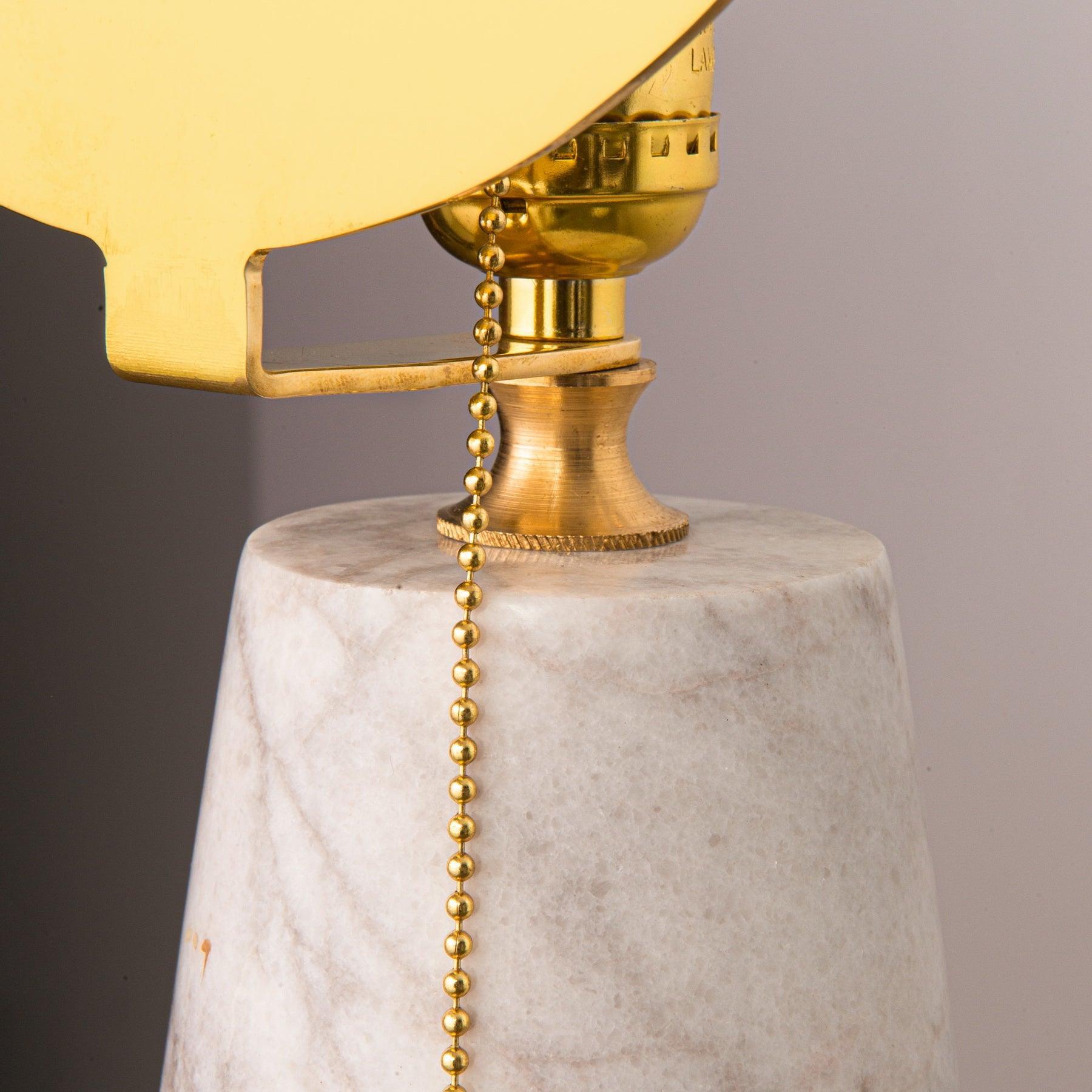 Sun Carrara Marble Table Lamp With Bronze 