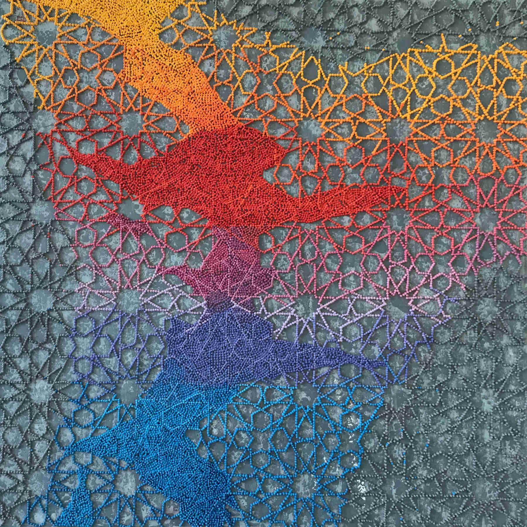 The Rainbow Mixed Media Painting - Contemporary Islamic Art By Farnaz Faridfar