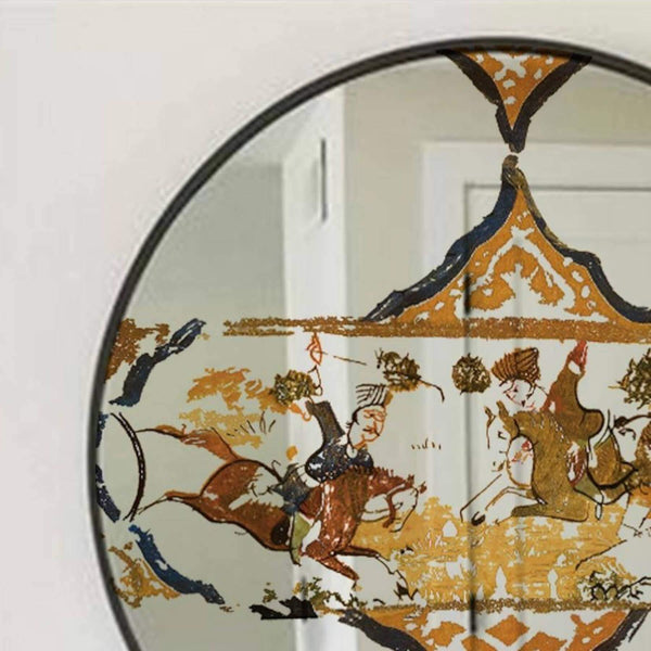 1001 Nights Decorative Round Mirror - Wall Mounted Painted Mirrors in Metal Frame in Dubai