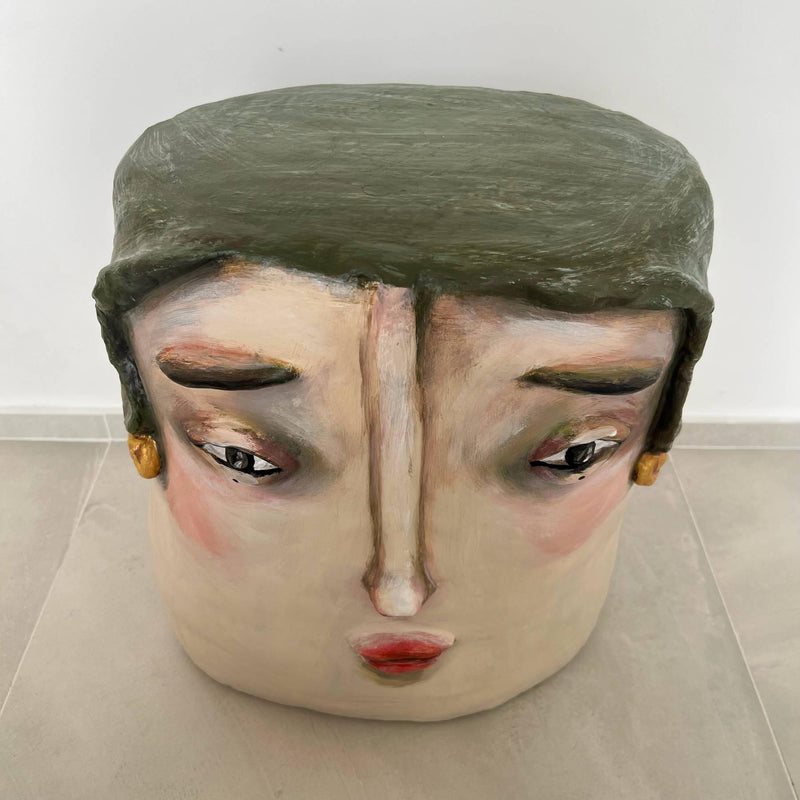 Timeless Beauty Side Table - Artistic Contemporary Paper Mache Accent Furniture by Sahra Mollaali in Dubai