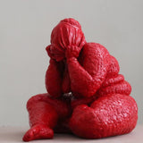 Red Resin Mixed Media Sculpture - Trachoma Statue Series By Hossein Azadi in Dubai