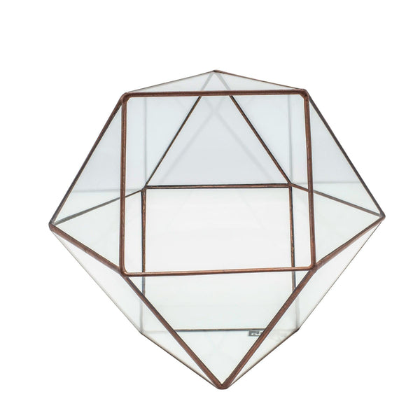 Glass Terrarium - Trapeze Geometric Glass & Copper Terrariums in Dubai