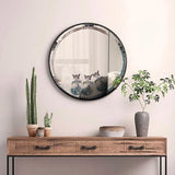 Trinity Decorative Round Mirror - Wall Mounted Painted Mirrors in Metal Frame in Dubai