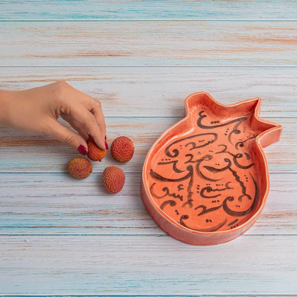 Typography Pomegranate Ceramic Deep Dish - Tabletop Ceramic Accessories,Dining & Tableware in Dubai