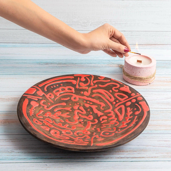 Calligraphy Ceramic Serving Plate - Tabletop Accessories & Handmade Tableware in Dubai