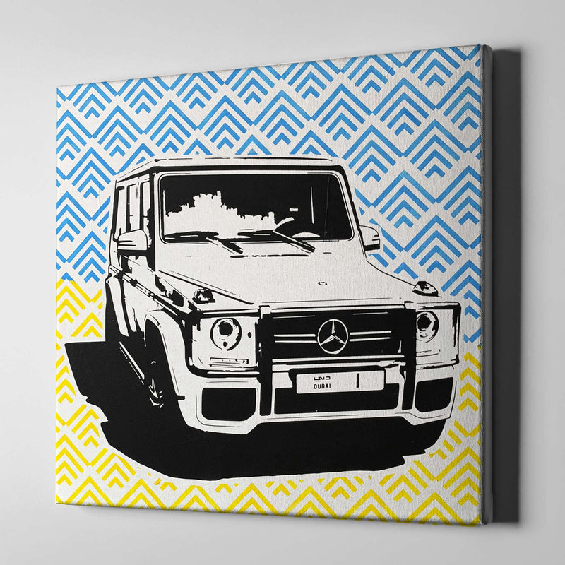 Visionary Mercedes G Class number 1 Driven by His Highness Sheikh Mohammed bin Rashid Al Maktoum Print on Canvas Artwork in Dubai