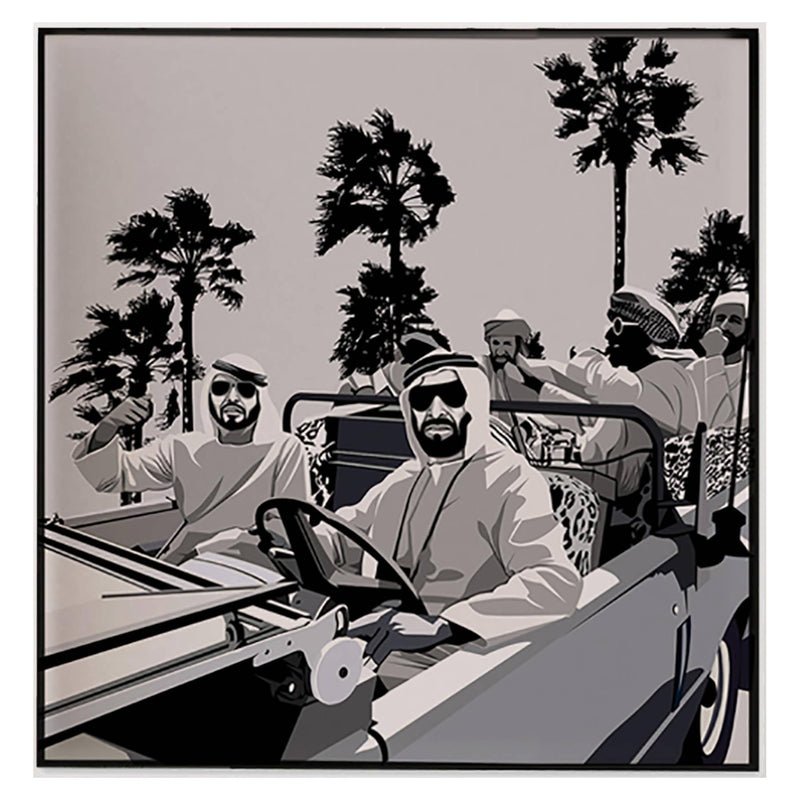 The Visionary Sheikh Zayed Print on Canvas Artwork - Vintage Arabia Pop Art by Julian Castaldi in Dubai