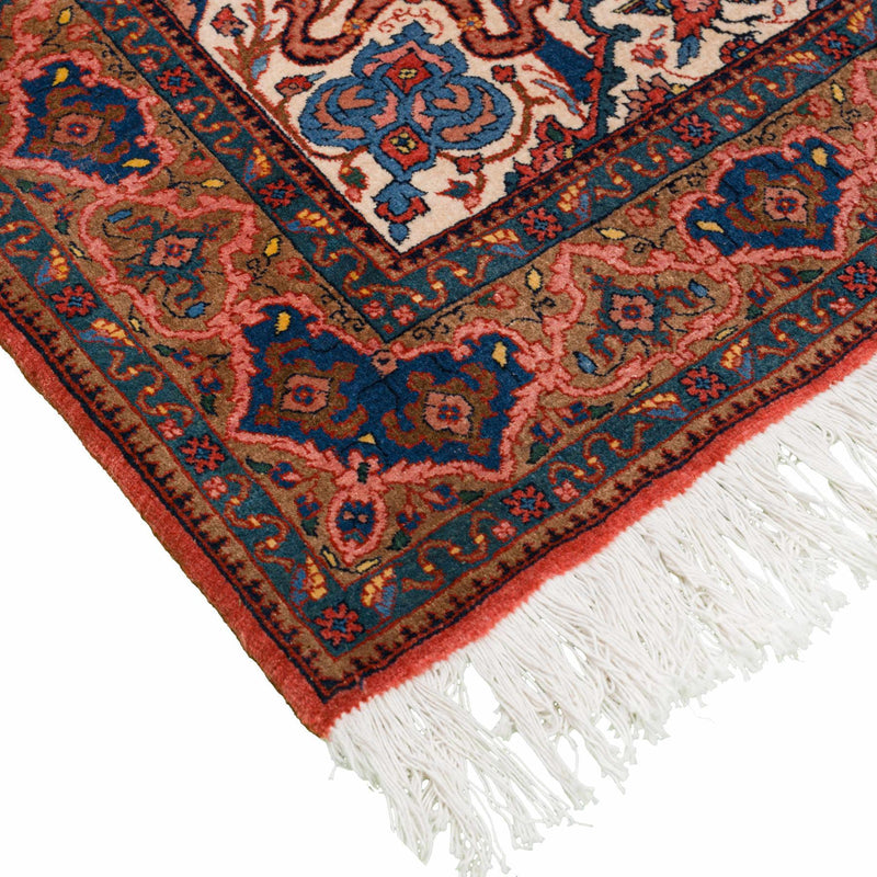 Weeping Willow Heriz Persian Carpet Wool 125x165 Beige - Weeping Willow Authentic Rugs & Kilims Dubai