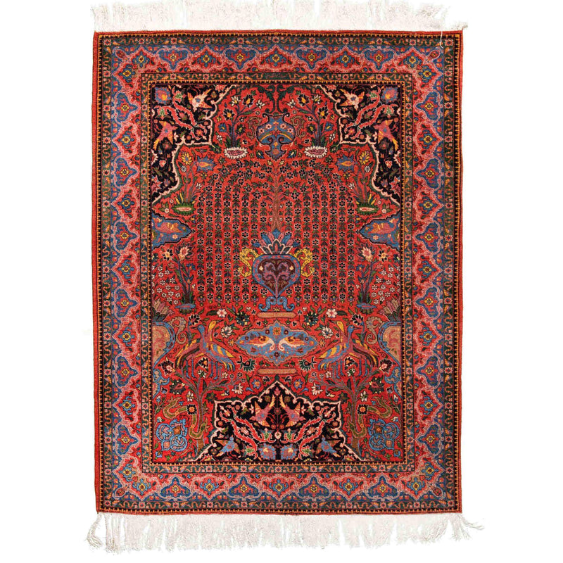 Weeping Willow Heriz Persian Carpet Wool 130x172 Red - Authentic Vintage Rugs & Kilims in Dubai