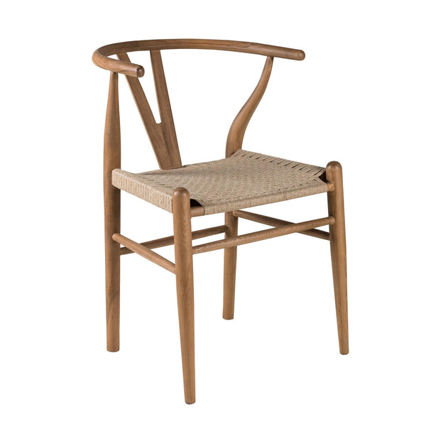 Wishbone Chair Natural Brown with Paper Cord Seat - Designer Dining Room Chairs Dubai Interior Design