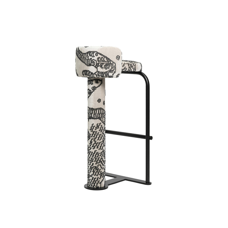 Dedar Edition Contemporary Bar Stool, Tiger Print Designer Furniture Dubai