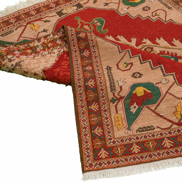 Yazgol Reversed Soumak Persian Carpet Wool 166x201 Beige - Pearl Woven, Morvarid Baft Persian Rugs in Dubai