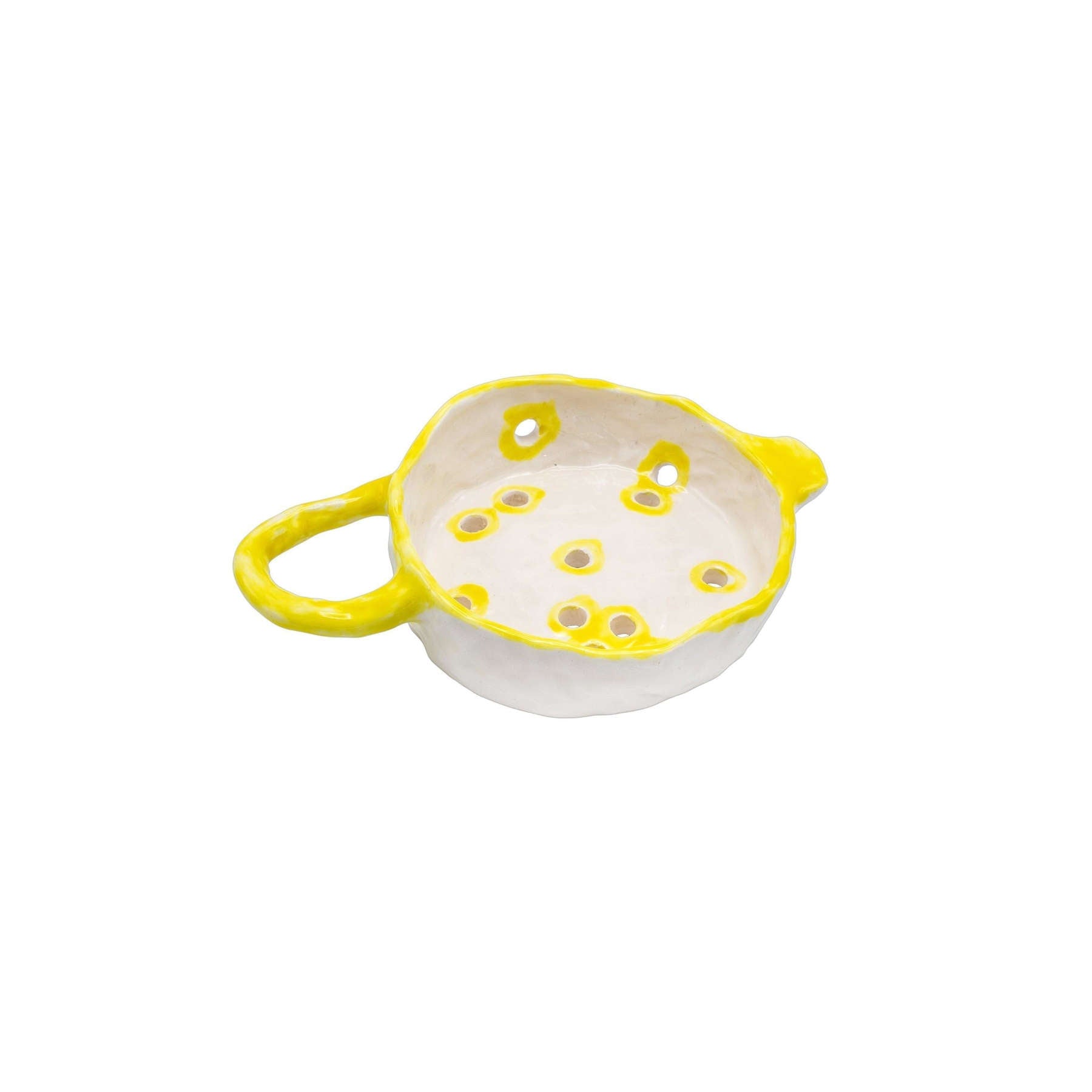 Yellow Handmade Ceramic Colander