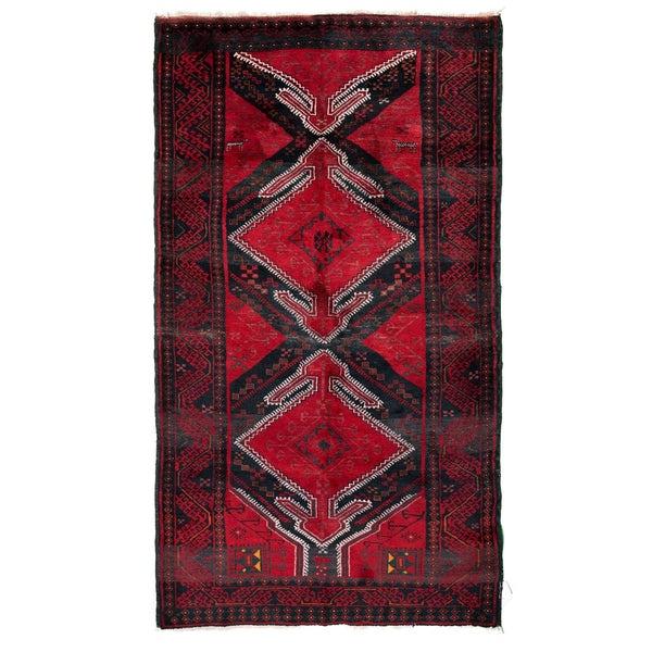 Red Zabol Nomadic Persian Carpet 123x227 - Authentic Oriental Wool Rugs in Dubai