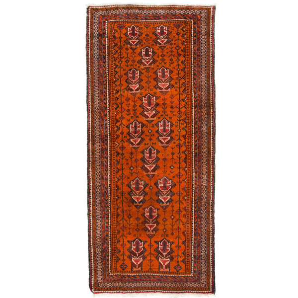 Zabol Nomadic Persian Carpet 137x300 - Authentic Oriental Wool Rugs in Dubai