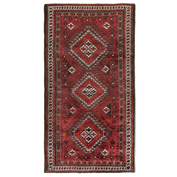 Crimson Zabol Triple Medallion Carpet 127x230  - Authentic Oriental Wool Persian Rugs in Dubai