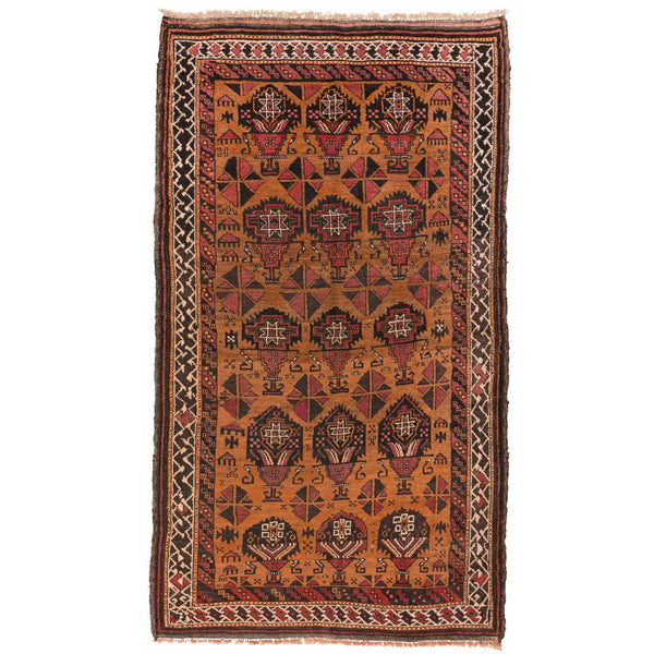 Zabol Vase Persian Carpet 120x213 - Authentic Oriental Wool Rugs in Dubai